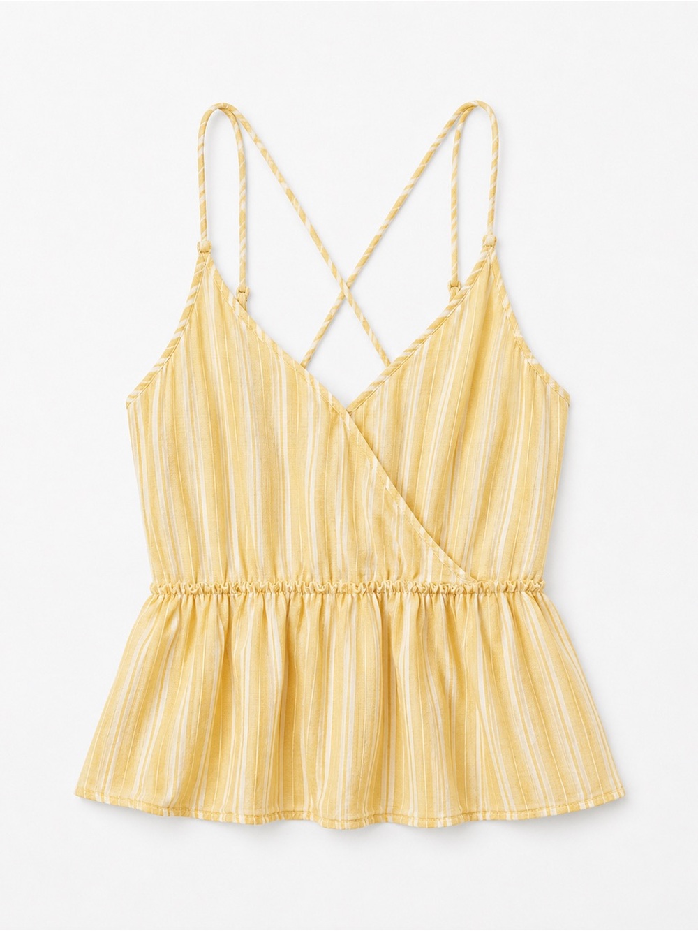 AE Cotton Strappy Striped Peplum Tank Camisole M